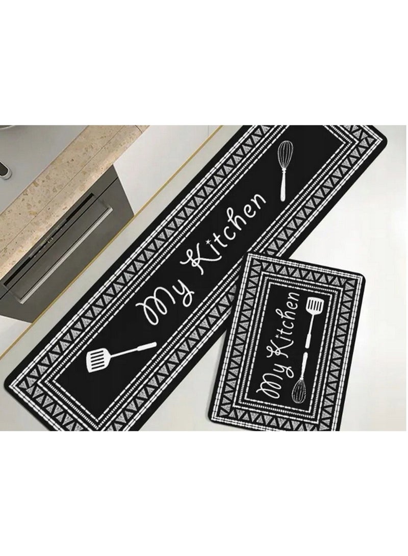 توشيونيكس سجادة متعددة الاستخدامات 2 في 1 للمطبخ (عبوة من قطعتين) | سجادة جانبية للسرير | سجادة أرضية مانعة للانزلاق لغرفة النوم وغرفة المعيشة والمدخل | سجادة ناعمة ماصة ومضادة للانزلاق (40 × 60 سم و40 × 120 سم) - Image 4